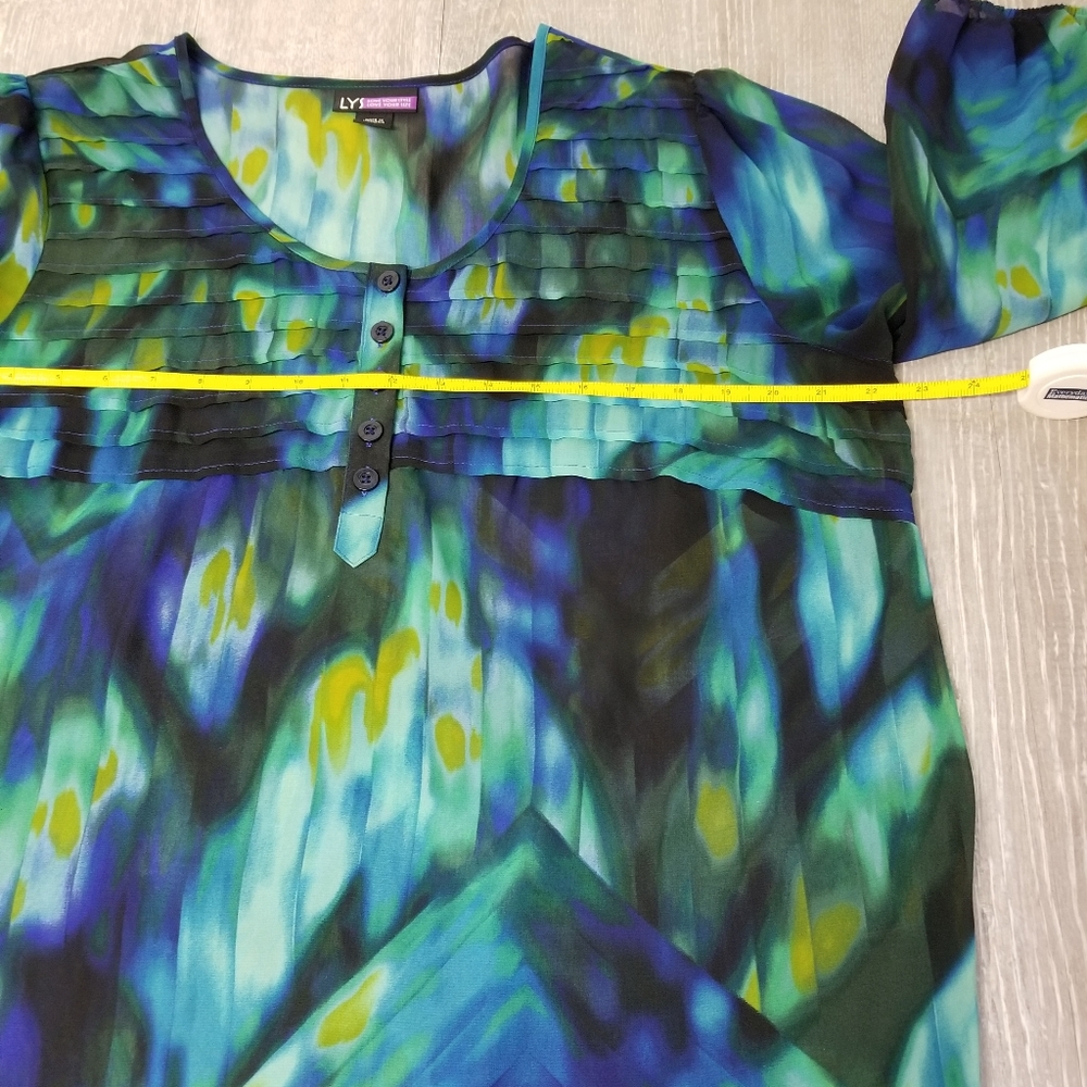 Colorful semi sheer blouse - Picture 3 of 9